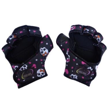 Imagem de Luva para Academia Luva com Polegar de Neoprene Caveira Preta - Exerci