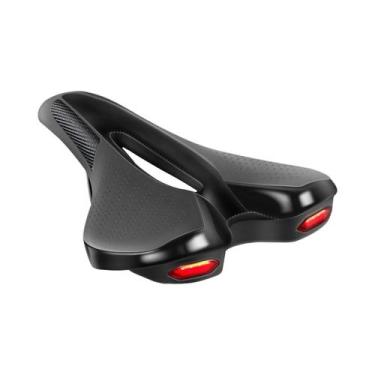 Imagem de Selim De Bicicleta PU Macio E Respirável Com Luz Traseira De Aviso De 