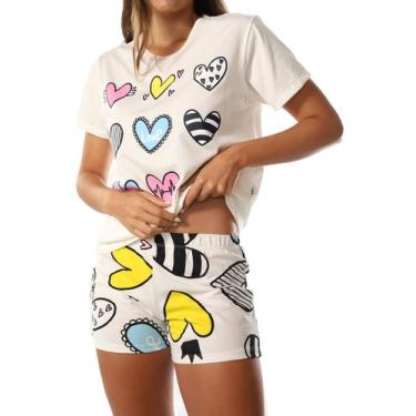 Imagem de Pijama Feminino De Verão Off Coração Empório Do Algodão, Off white, M