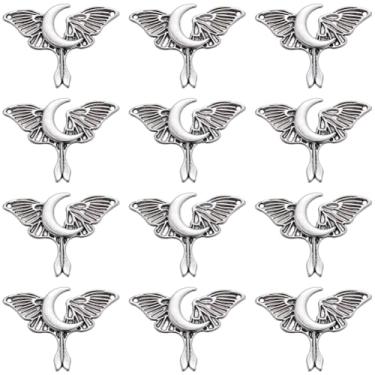 Imagem de SUNNYCLUE Amuletos góticos, 40 peças, pingentes de borboleta prateada, cigarra com fase da lua, tarô, ouijas, pingente mágico para fazer joias, berloques, colar feminino, brinco, pulseira, faça você