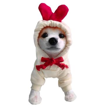 Imagem de IOICYBF Roupas para animais de estimação, casaco com capuz, agasalho, fofo, em formato de coração, para cães de estimação, gatos, no inverno, G