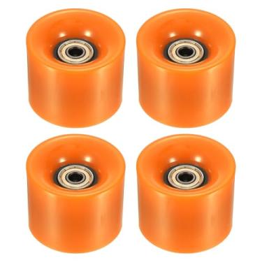 Imagem de YOKIVE 4 rodas de skate com rolamento, substituição de scooters de skate 80A, ótimo para skate, esportes de rua ao ar livre (laranja dourado, 60 mm OD)