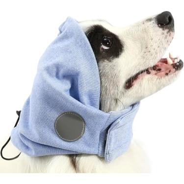 Imagem de Spajoy Moletom com capuz calmante para cães, protetores de ouvido ajustáveis para proteção contra ruído, cobertura de cabeça para alívio de ansiedade de urdidura de cabeça de cachorro, sem