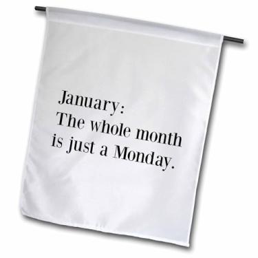 Imagem de 3dRose fl_316896_1 Bandeira, imagem de janeiro citação The Whole Month is A Monday