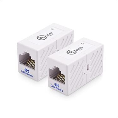 Imagem de [Listado na UL] Acoplador Cable Matters Ethernet Cat 6 de 10 Gbps (acoplador RJ45, acoplador Cat6, adaptador extensor Ethernet) em branco, compatível com Cat6A, Cat5e