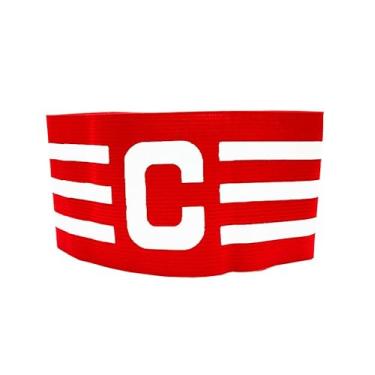 Imagem de Faixa de Capitão Braçadeira de Futebol Vermelha e Branca Estilo Boleiro