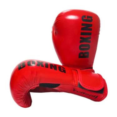 Imagem de Pegciuho Luvas de treinamento de boxe sparring luvas multifuncionais à prova de choque suprimentos macios saco de pancadas luvas para treinamento de kickboxing, Vermelho, 10 onças