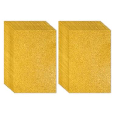 Imagem de PATIKIL Folha de espuma EVA brilhante dourada com glitter, 40,6 x 30,5 cm, 2 mm de espessura, com adesivo nas costas, feltro com glitter em EVA para projetos de artesanato, 20 peças