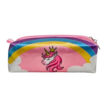 Imagem de Estojo Escolar Infantil Menina e Menino Espaçoso Grande Lapis e Caneta Juvenil Necesserie (Unicornio Princess)