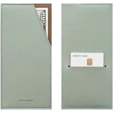 Imagem de carrotez Carteira de couro PU para cartão e dinheiro, envelope reutilizável para carteira, carteira estilosa para encher dinheiro, dinheiro e recibos – Recheio ideal para documentos de viagem e bolsa