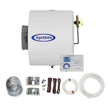 Imagem de Aprilaire Aprilaire 600 17 galões. umidificador evaporativo de bypass grande para toda a casa com controle digital automático para até 5.000 pés quadrados + kit de instalação do umidificador