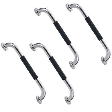 Imagem de Barra de Apoio 30cm Inox Suporte Antiderrapante Kit 4 unidades Banheir