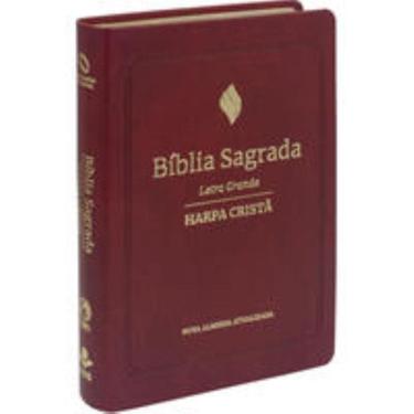 Imagem de Biblia Naa Com Harpa Crista Letra Grande - Vinho