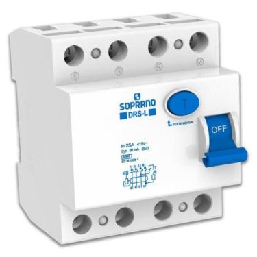 Imagem de Disjuntor Tetrapolar Soprano DR 25A