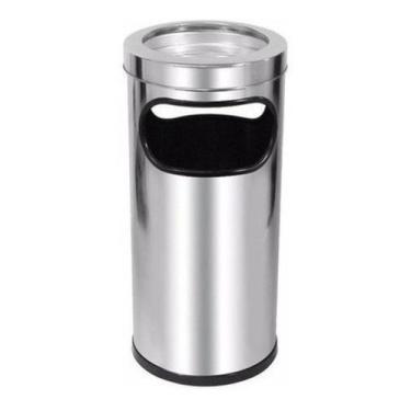 Imagem de Cinzeiro Com Lixeira Para Condomínios E Empresas - Aço Inox - JSN