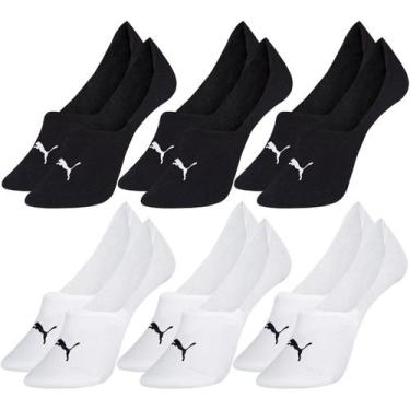 Imagem de Kit com 6 Pares de Meias Puma Modelo Sapatilha Lisa Básica Esportiva C