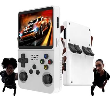 Imagem de R36S Console de videogame portátil retrô, mais de 15.000 jogos clássicos, sistema Linux com tela HD MIPI IPS de 3,5 polegadas, dispositivo portátil de jogos e entretenimento, com cartão TF 64G / 128G