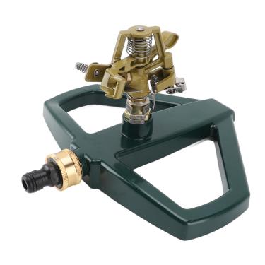 Imagem de Aspersor giratório de 360 graus, base de metal, rega automática para gramado e jardim (amarelo)