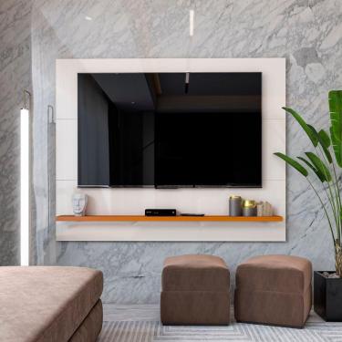 Imagem de Painel p/ TV até 50 Polegadas Astúrias 136cm Off White/Cedro