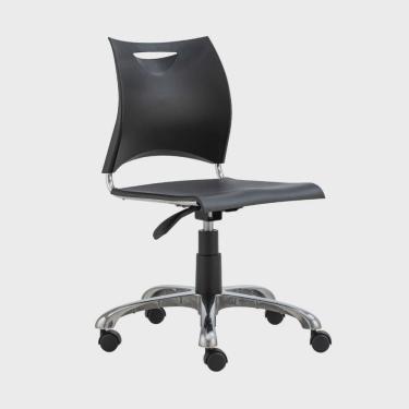 Imagem de Cadeira de Escritório Giratória One Preto em Polipropileno Base em Alumínio