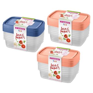 Imagem de Conjunto De Potes Plástico Sanremo 785ml Leve 18 E Pague 15