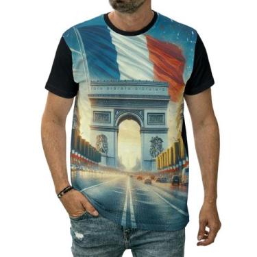Imagem de Camiseta Bandeira Da França Monumento País Europa Paisagem - Darkwood,