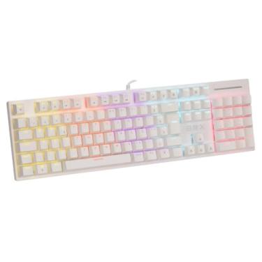 Imagem de Teclado Mecânico BRX Gamer MW617, 107 Teclas, USB, Branco com RGB