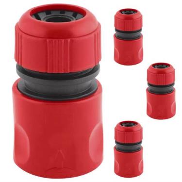 Imagem de 4 Engate Rápido Fêmea Mangueira de Jardim 1/2'' Com Bloqueador de Água