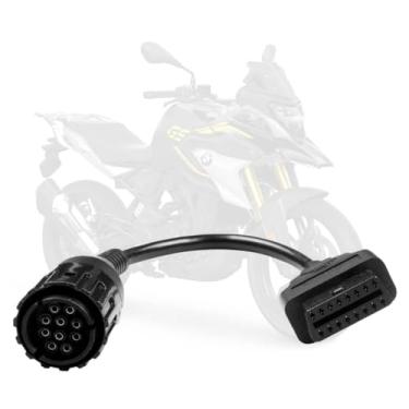 Imagem de VZG Adaptador de diagnóstico OBD2, adaptador OBD2 de 10 a 16 pinos para motocicletas BMW, ano de 1996 a 2016, conector redondo de 10 pinos para cabo fêmea OBD II de 16 pinos, funciona com ferramenta