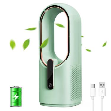 Imagem de Ventilador de mesa conbola portátil sem lâminas de 30 cm com 3 velocidades verde