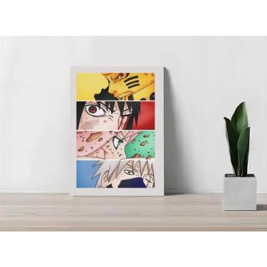 Imagem de Quadro Decorativo Naruto Team C/ Moldura e Vidro 33x25 cm A4 - Genéric