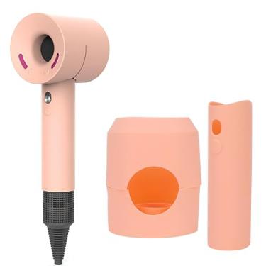 Imagem de Capa protetora de silicone para secador de cabelo Dyson, capa protetora de viagem antiarranhões à prova de choque contra poeira (laranja coral)