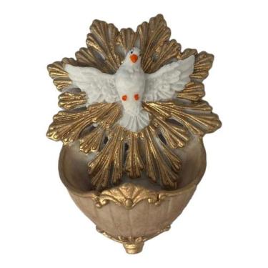 Imagem de Escultura Divino Espirito Santo Parede Pia 15 cm Resina - Lua Mística 