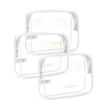 Imagem de Bolsa de higiene pessoal BAGSMART Clear, 3 pacotes, resistente à água 