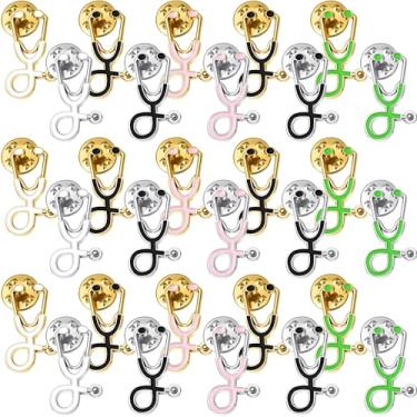 Imagem de Yaomiao Broche de estetoscópio para enfermeira e médico, alfinetes, estetoscópio, esmaltado, lapela, emblemas, para Natal, médico, enfermeira, estudantes de medicina, roupas, bolsas, mulheres, homens
