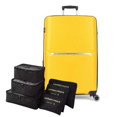 Imagem de Mala Grande 32Kg Espaçosa Material Premium Cadeado Tsa + Kit