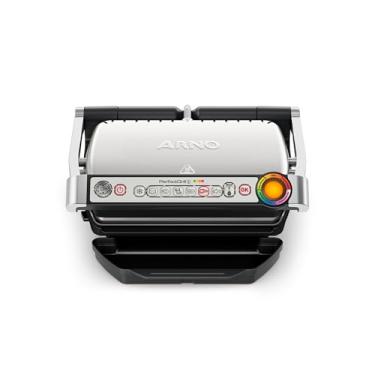 Imagem de Grill Elétrico Arno Perfect Grill GP01, Inox, com 6 Programas, Função Descongelar e Medição Automática de Espessura, Antiaderente e Fácil de Limpar, 1830W, 110V