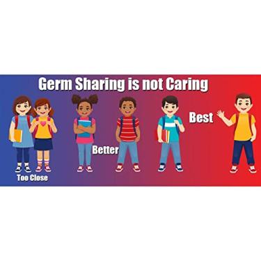 Imagem de Adesivos antiderrapantes de 35,56 cm x 15,24 cm Germ Sharing is Not Care embalagem com 5