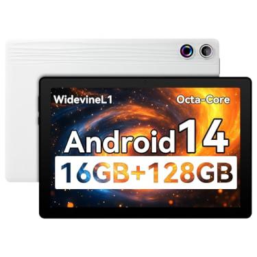 Imagem de Tablet, tablet Android, 16 GB RAM 128 GB ROM expansão de 1 TB, processador de 8 núcleos, Android 14, 11 polegadas 1280 x 800 FHD tela sensível ao toque, Widevine L1, Halo dinâmico, câmera dupla, WiFi6