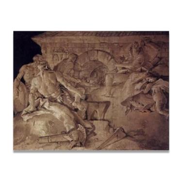 Imagem de Crafting Armor Giovanni Battista Tiepolo Impressão em tela – Obra-prima rococó barroca, pintura escolar de Veneza, pintura a óleo decorativa para galeria doméstica 20 x 26 cm