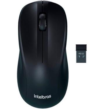 Imagem de Mouse Sem Fio MSI55 1600DPI Óptico Ambidestro Intelbras, Preto