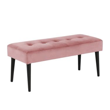 Imagem de Banco Estofado Theo 1,40m Suede Rose - Inova Decor