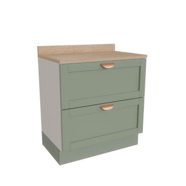 Imagem de Balcão 2 Gavetões 80cm Arizona Cabecasa Madeiramadeira Branco-menta