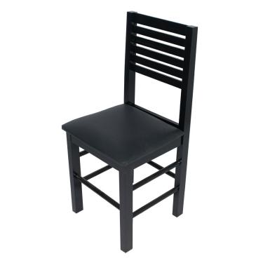 Imagem de Cadeira Fixa Laguna Preta Em Madeira Maciça Estofada Preta Para Área Gourmet - Cor: Preto