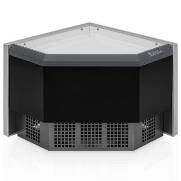 Imagem de Vitrine Neutra Curva Interna Aurora Sem Prateleira Mpca090 Gelopar Balcão Preto