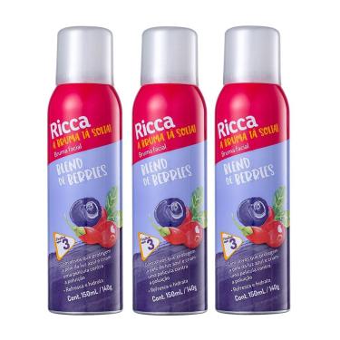 Imagem de Kit 3 Brumas Faciais Hidratante Blend De Berries Ricca 150ml