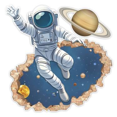 Imagem de Adesivo De Parede Decorativo Astronauta Universo Em Casa