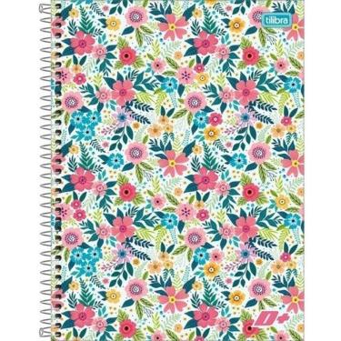 Imagem de Caderno Espiral Capa Dura Universitário 16 Matérias D+ Feminino 320 Folhas Flores