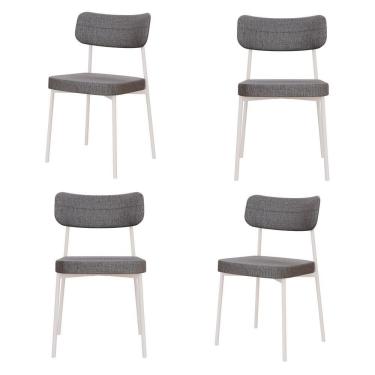 Imagem de Kit Com 4 Cadeiras Para Sala De Jantar Mona Yescasa Cinza Corriente-branco