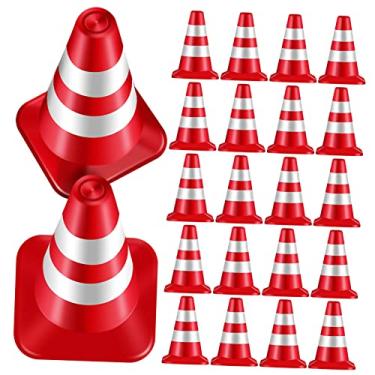Imagem de JOINPAYA 30Peças Mini Cones de Trânsito Menino de Sinalização Aprendizado e Brincadeiras Ornamentos de Engenharia com Design